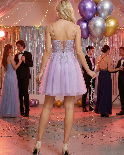 Spaghetti Straps Sequin Appliques Homecoming Dresses Mini Dresses