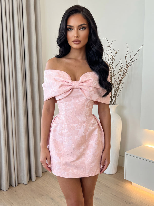 Jacquard A Line Off the Shoulder Floral Print Homecoming Dresses