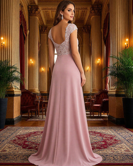 Lace Applique Crew Neck Sleeveless A Line Mother of the Bride Dresses