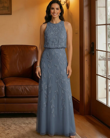 Tulle Scoop Neck Lace Appliques Mother of the Bride Dresses