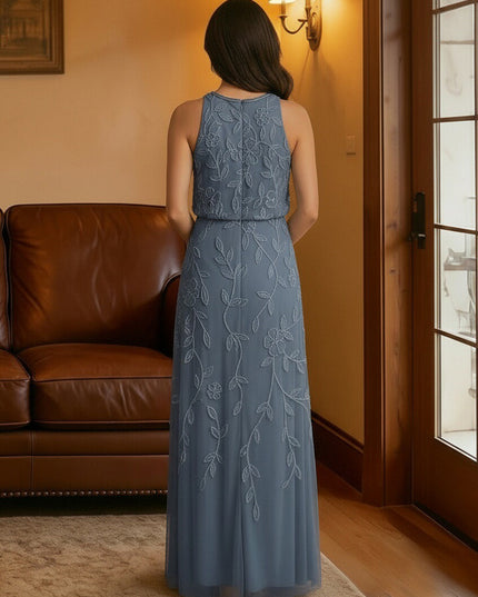 Tulle Scoop Neck Lace Appliques Mother of the Bride Dresses