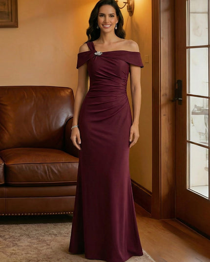 Chiffon Off the Shoulder Corset Mother of the Bride Dresses