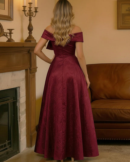 Satin Bow One Shoulder Corset Mother of the Bride Dresses