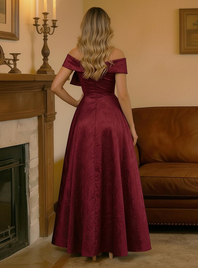 Satin Bow One Shoulder Corset Mother of the Bride Dresses