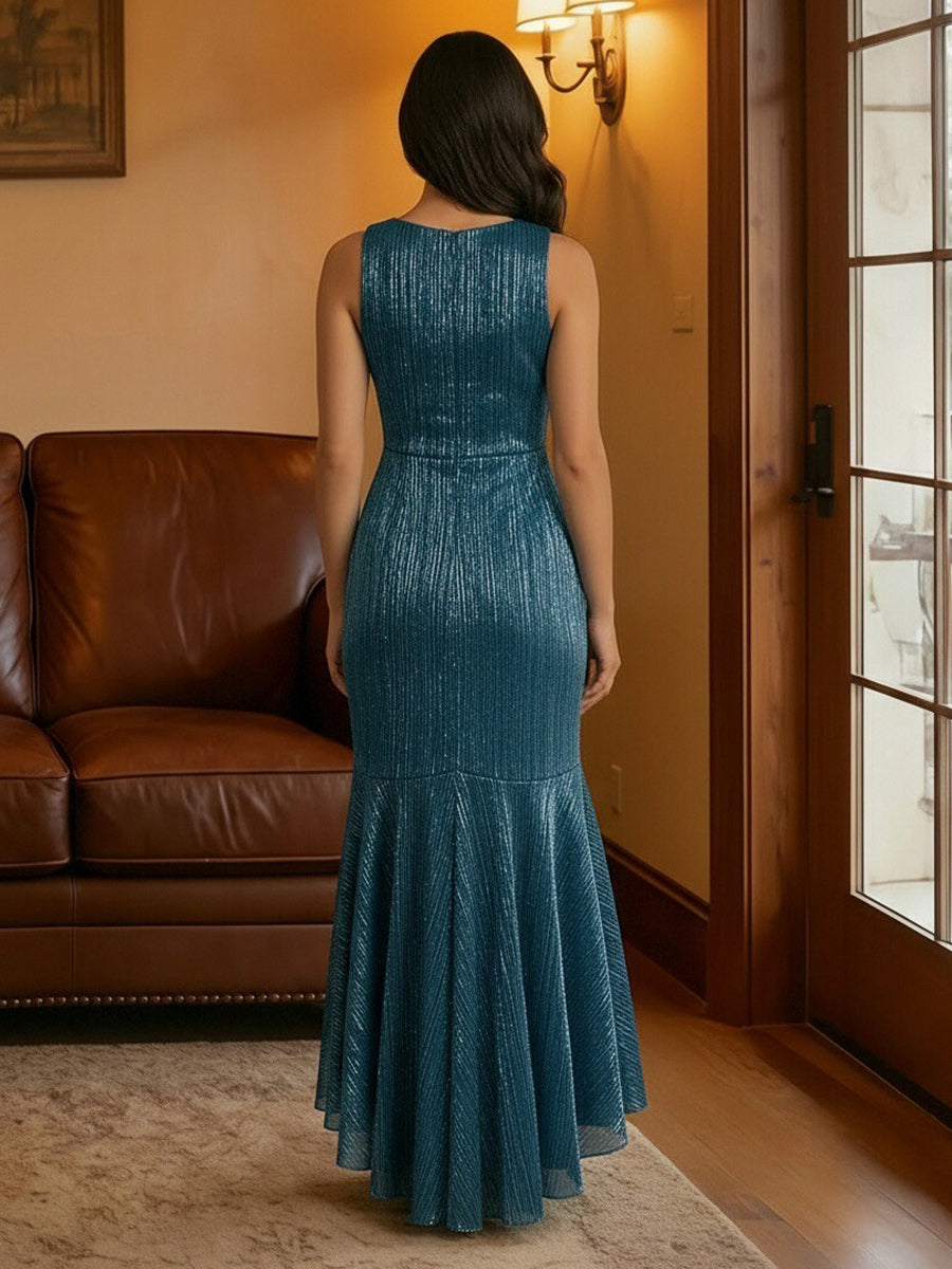 Scoop Neck Tulle High Low Corset Mother of the Bride Dresses