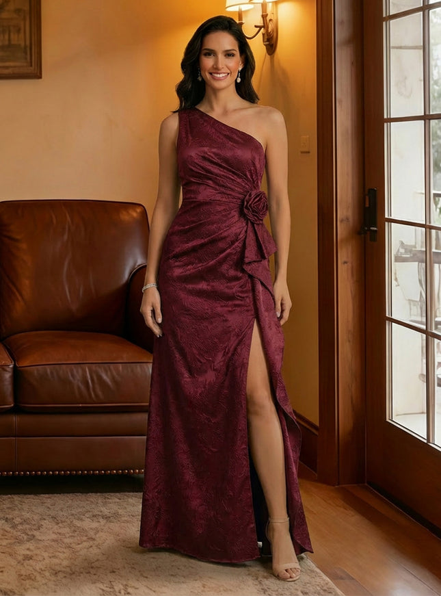 Jacquard One Shoulder Mother of the Bride Dresses