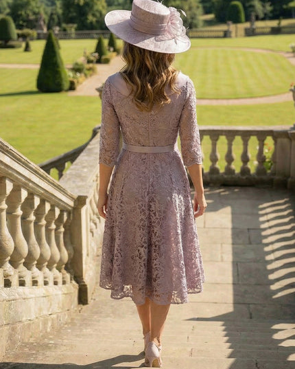 Lace Appliques Scoop Neck Mother of the Bride Dresses