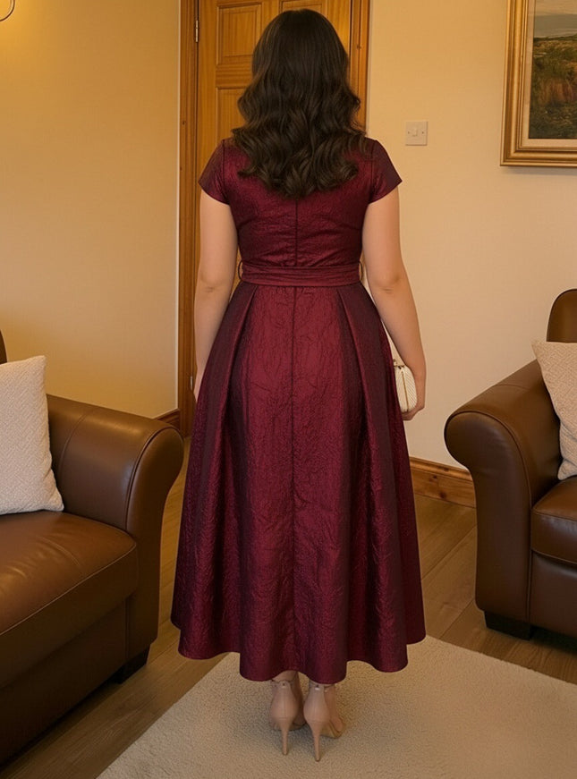 Jacquard V Neck Corset Mother of the Bride Dresses