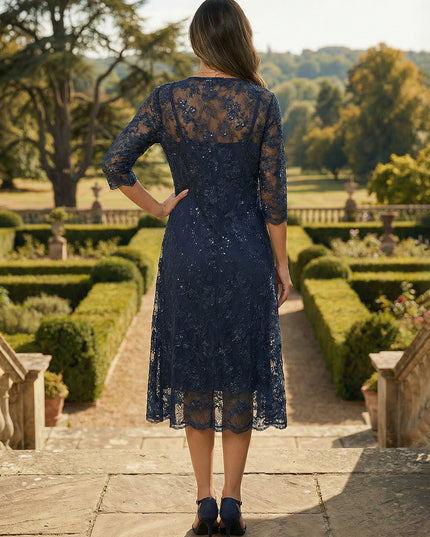 Lace Appliques Scoop Neck 2 Pieces Mother of the Bride Dresses