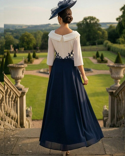 Satin Pleated  Lace Appliques Mother of the Bride Dresses