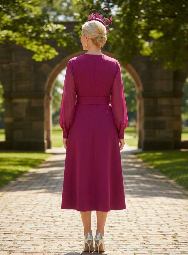 Mother of the Bride & Groom Dress A Line Corset V Neck Chiffon