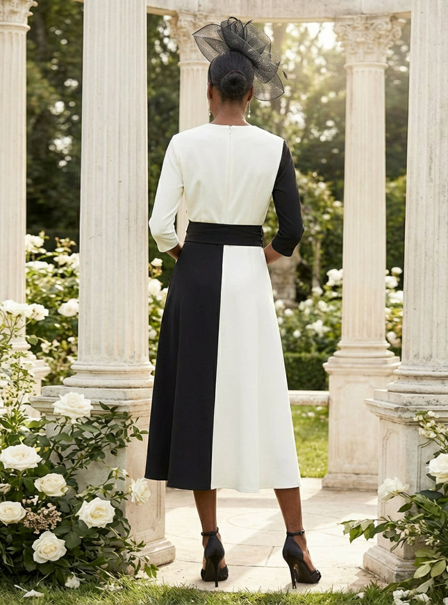 Mother of the Bride & Groom Dress Wedding Guest Gown A Line Corset Pleats V Neck Satin