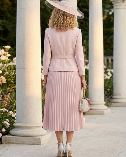 Mother of the Bride & Groom Dress A Line Pleats Corset V Neck Satin