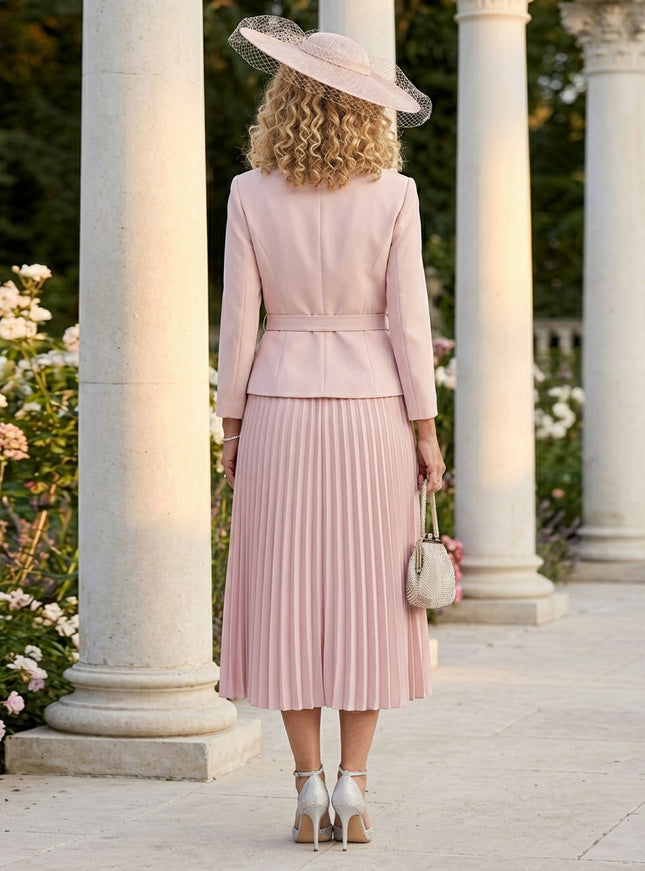 Mother of the Bride & Groom Dress A Line Pleats Corset V Neck Satin