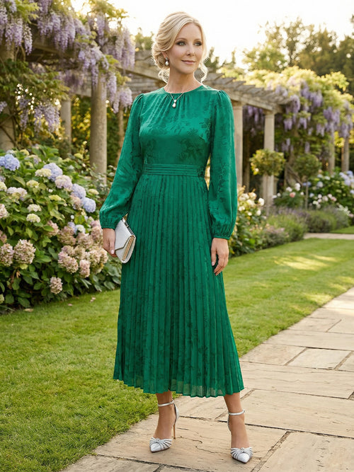 Mother of the Bride & Groom Dress A Line Corset Pleats Scoop Neck Chiffon