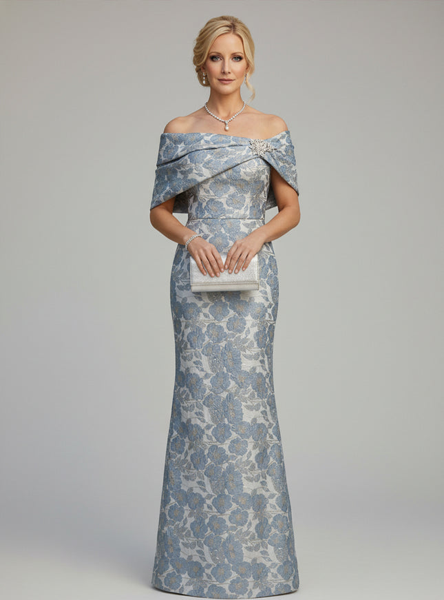 Mother of the Bride & Groom Dress Mermaid Corset Off the Shoulder Floral