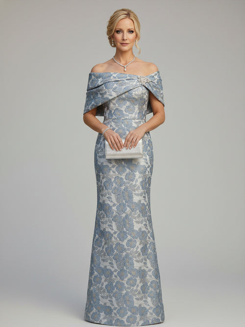 Mother of the Bride & Groom Dress Mermaid Corset Off the Shoulder Floral