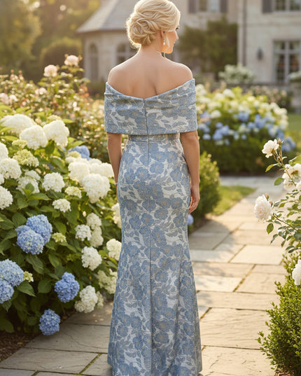 Mother of the Bride & Groom Dress Mermaid Corset Off the Shoulder Floral