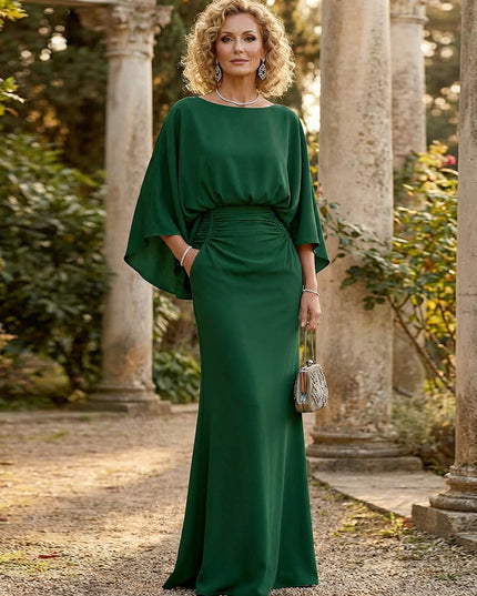 Mother of the Bride & Groom Dress Formal Gown Mermaid Corset Satin with Pockets