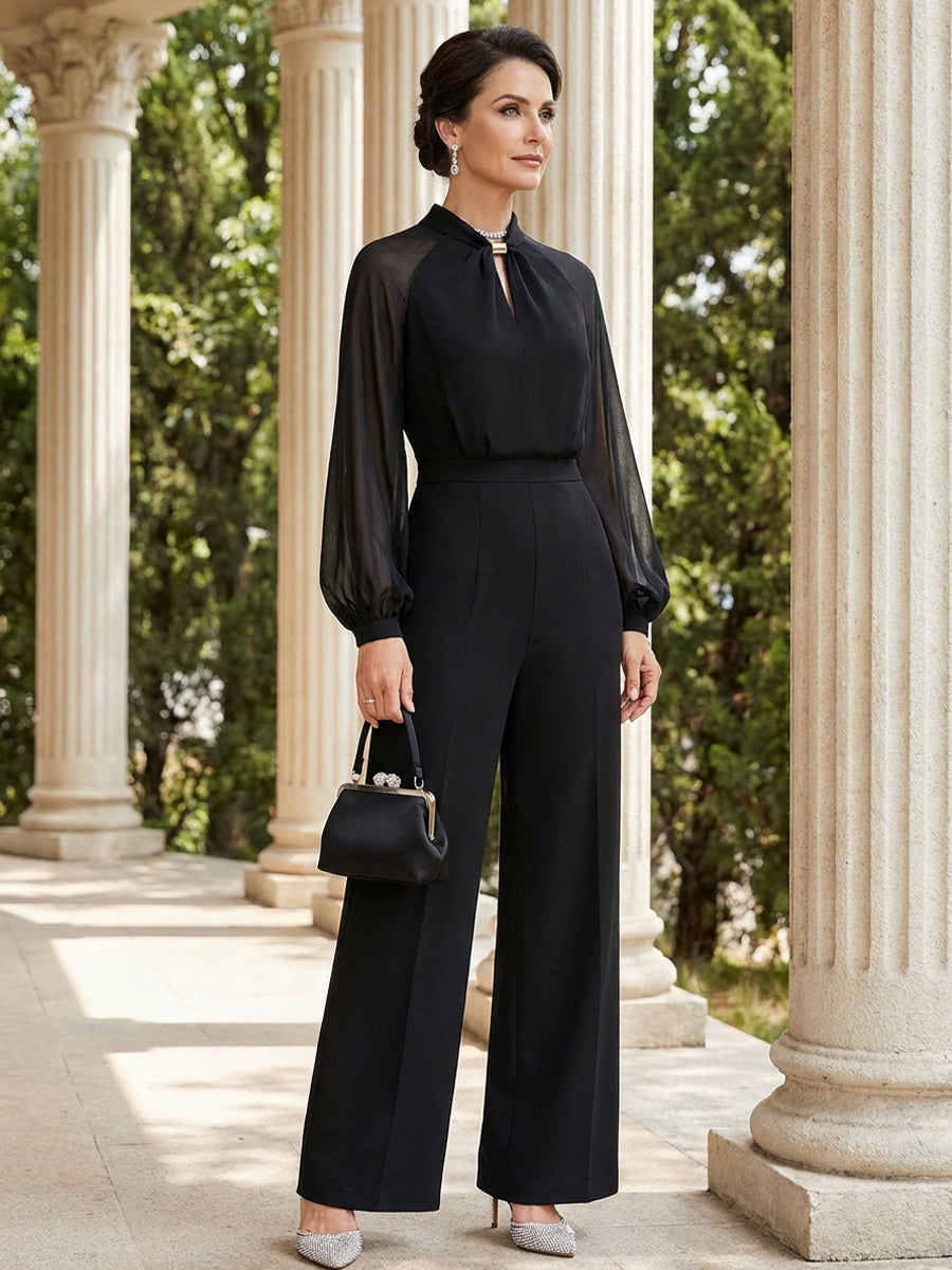 Mother of the Bride & Groom Pant Suit Corset Long Sleeves Satin