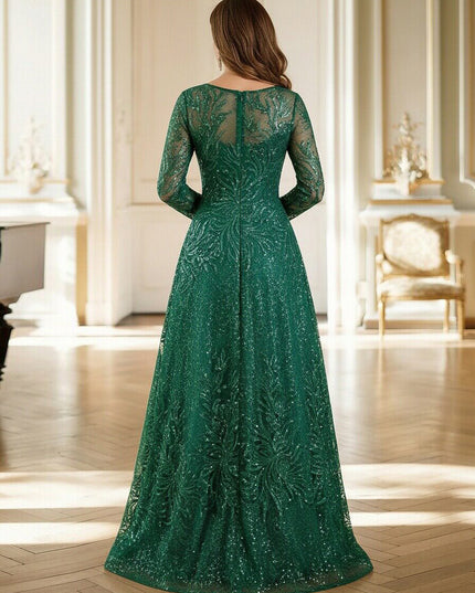 Mother of the Bride & Groom Dress Formal Gown A Line Corset Scoop Neck Laces