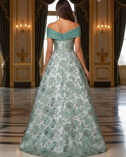 Mother of the Bride & Groom Dress Corset A Line Off the Shoulder Floral