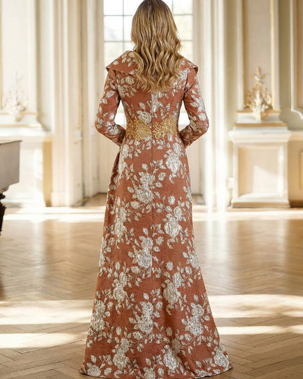 Mother of the Bride & Groom Dress Corset A Line Pleats V Neck Floral