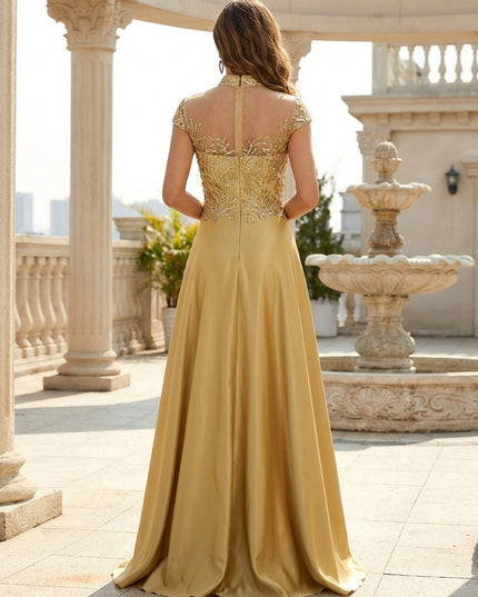 Mother of the Bride & Groom Dress Corset A Line Pleats V Neck Satin