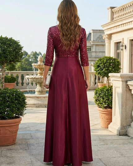 Mother of the Bride & Groom Dress V Neck A Line Corset Pleats Bow Satin