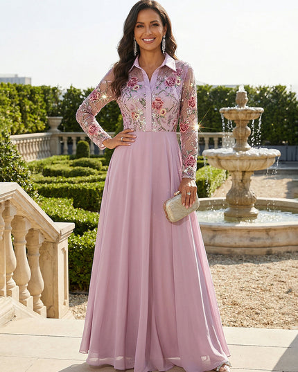 Lace Appliques Chiffon V Neck A Line Mother of the Bride Dresses