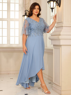 Chiffon High Low V Neck Mother of the Bride Dresses