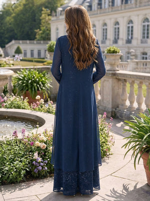 2 Pieces Lace Appliques Chiffon Mother of the Bride Dresses