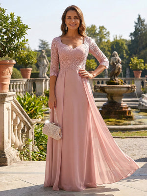 Chiffon Sweetheart A Line Lace Appliques Mother of the Bride Dresses
