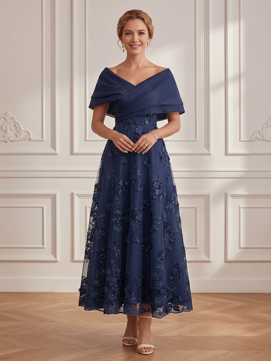 Sequin A Line Off the Shoulder Cross Ruched Bodice  Mother of the Bride Dresses