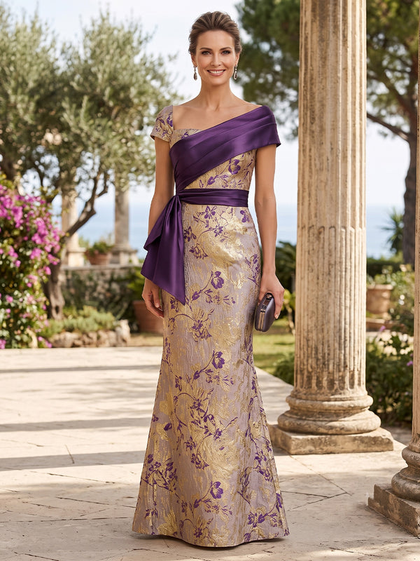 Jacquard Mermaid One Shoulder Spliced Design  Mother of the Bride Dresses