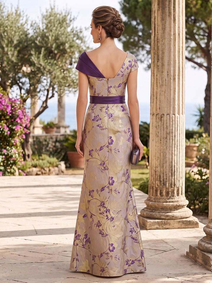 Jacquard Mermaid One Shoulder Spliced Design  Mother of the Bride Dresses
