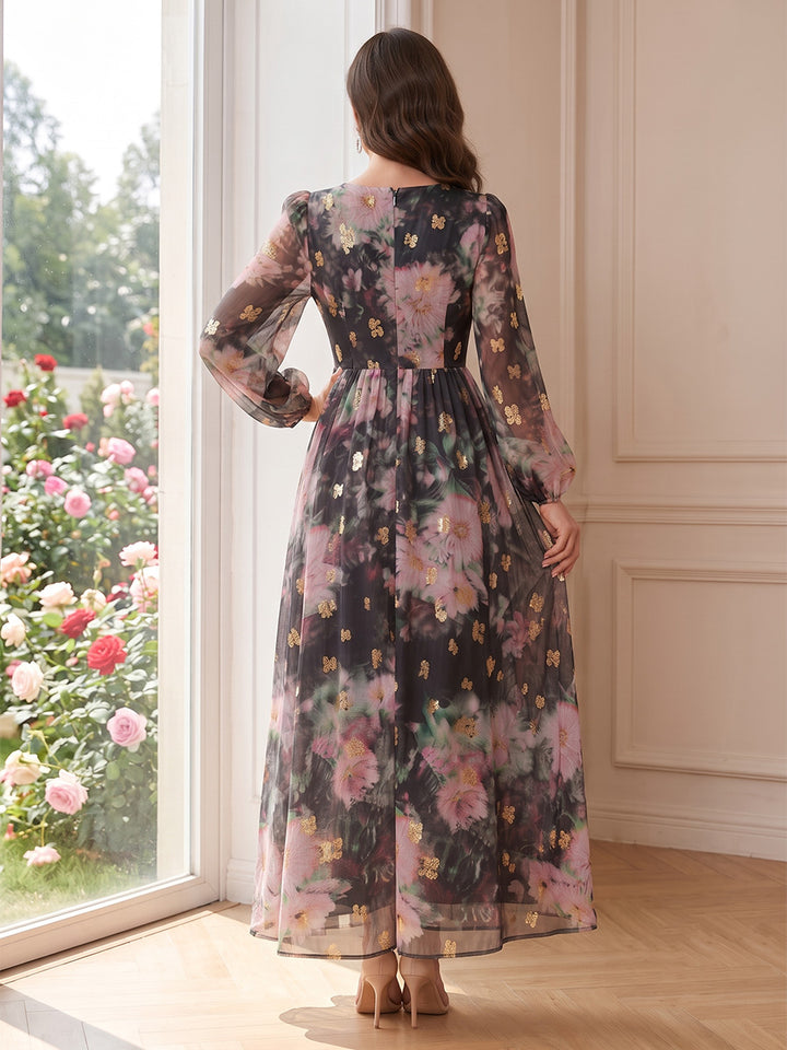 Chiffon A Line V Neck Bishop sleeves  Mother of the Bride Dresses