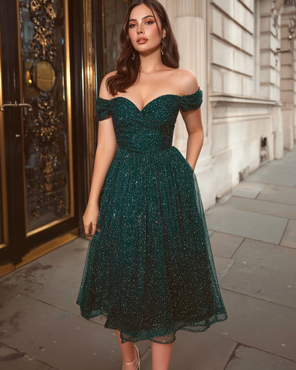 Tulle Off the Shoulder Corset Ruffles Formal Dresses