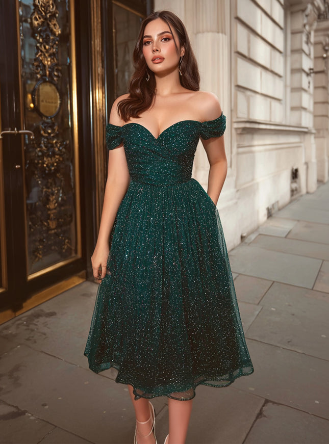 Tulle Off the Shoulder Corset Ruffles Formal Dresses