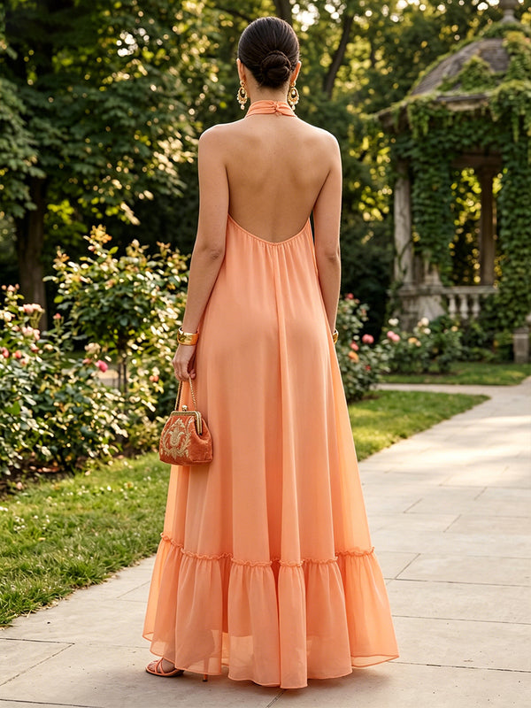 Chiffon A Line Scoop Neck Corset Formal Dresses