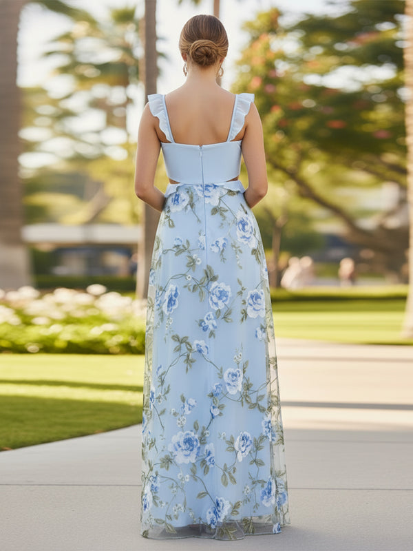 Tulle A Line V Neck Pleats Formal Dresses