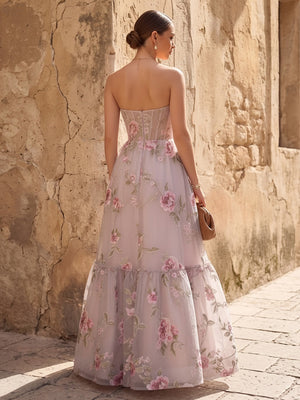 Tulle A Line Sweetheart Pleats Formal Dresses