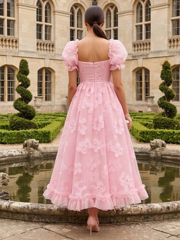 Tulle A Line Sweetheart Ruffles Formal Dresses