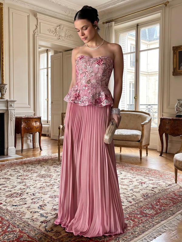 Satin A Line Sweetheart Pleats Formal Dresses