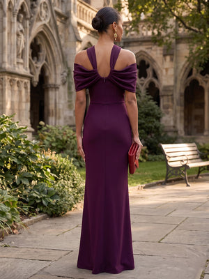 Satin Mermaid Criss Cross Corset Cut Out Formal Dresses