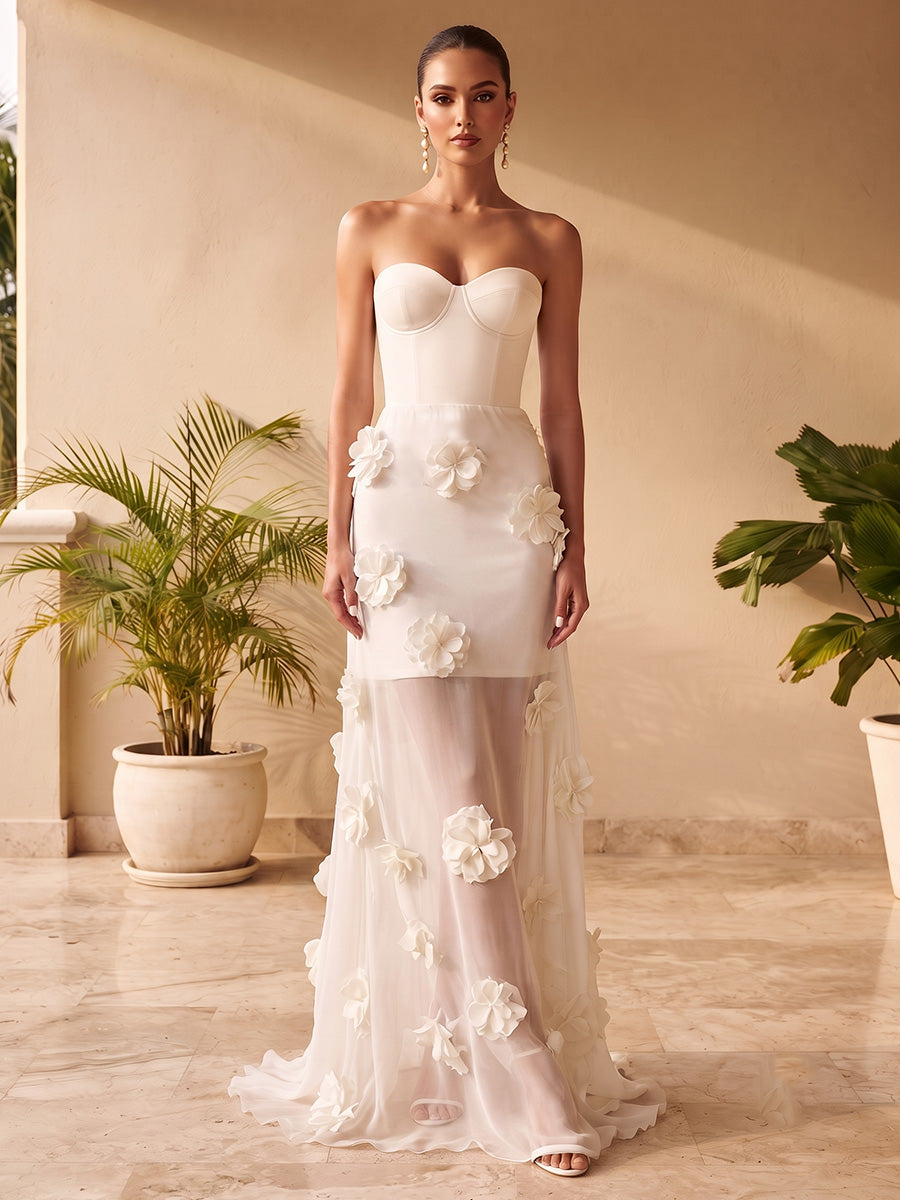 Satin A Line Sweetheart Corset Waist  Formal Dresses