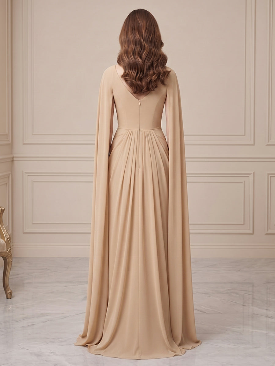 Chiffon A Line Sweetheart with Cape Formal Dresses