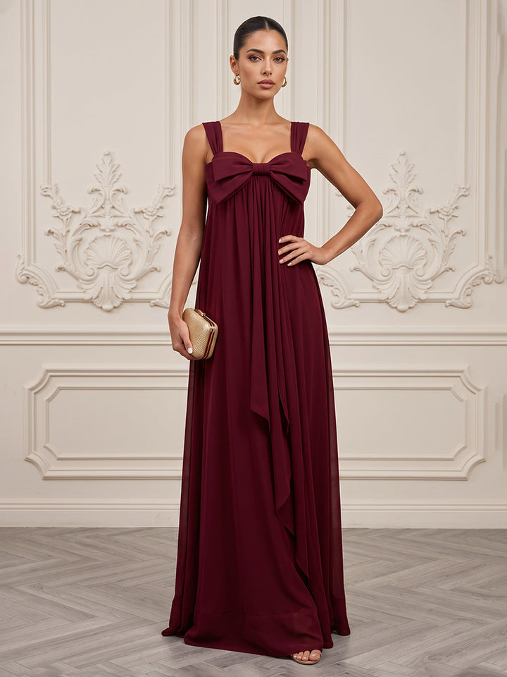 Satin A Line Spaghetti Straps Floor Length Pleats Formal Dresses