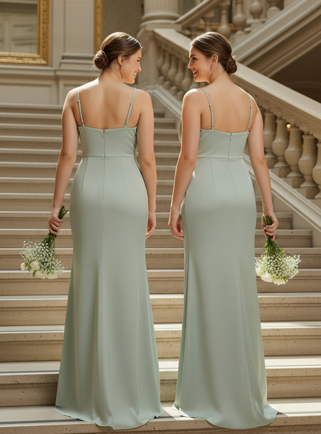 Mermaid Sleeveless Satin Spaghetti Straps Sweetheart Neck Bridesmaid Dresses