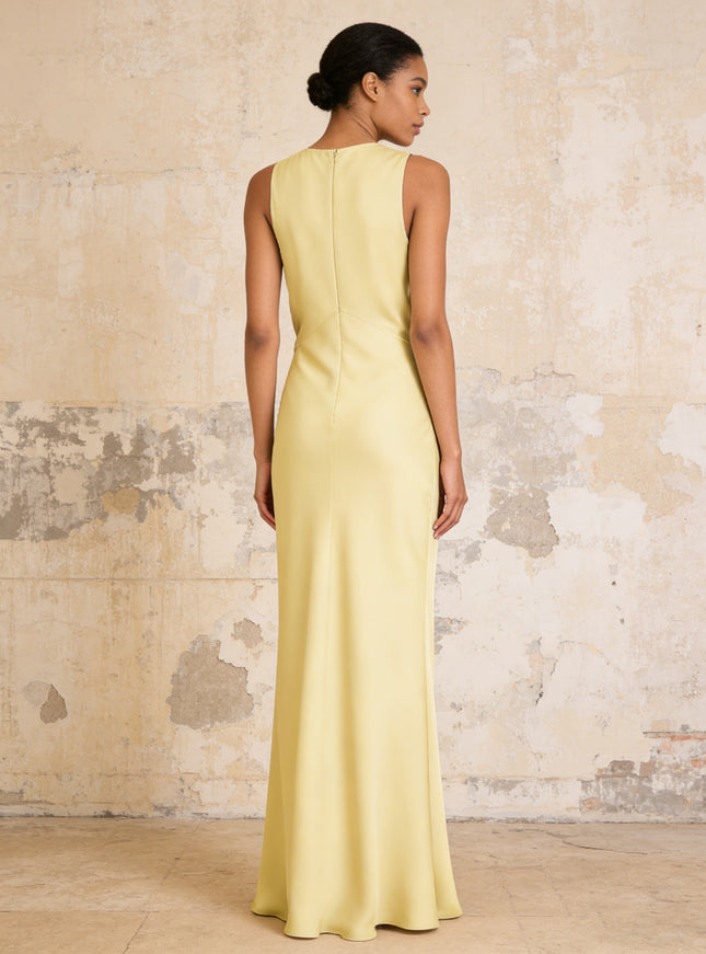 Satin Cowl Neck Mermaid Maxi Bridesmaid Dresses